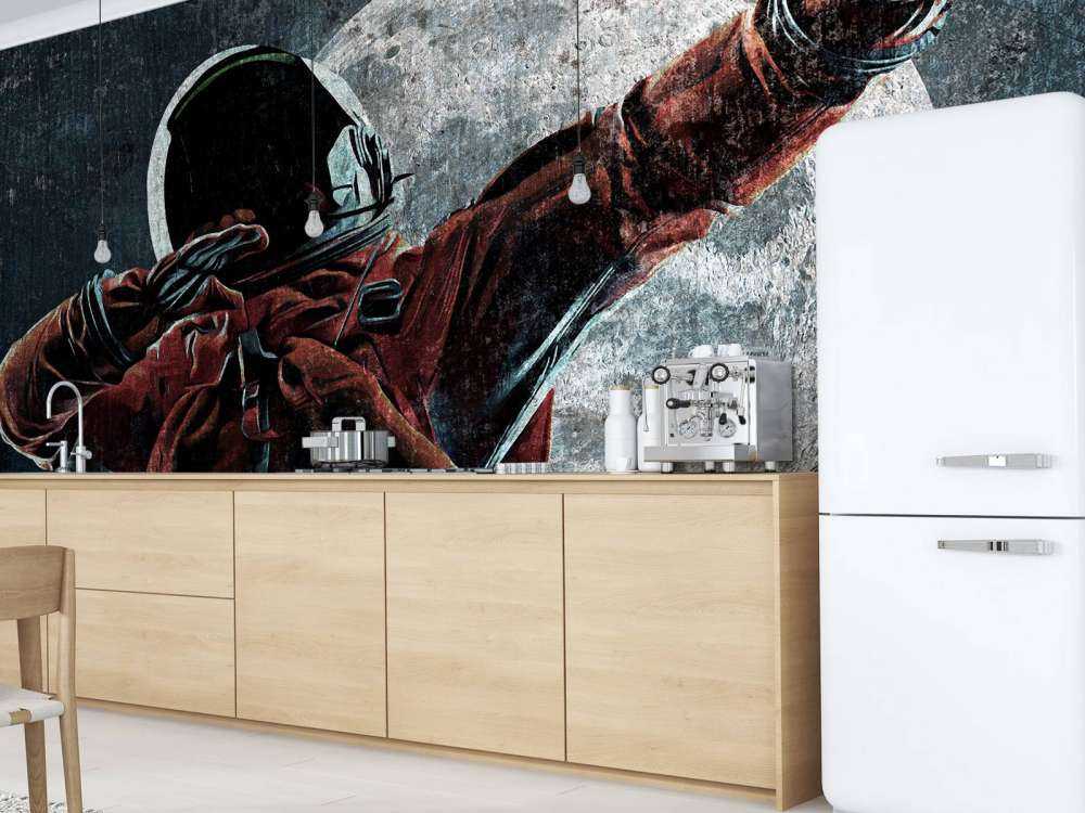 Astronaut beim Tupfen