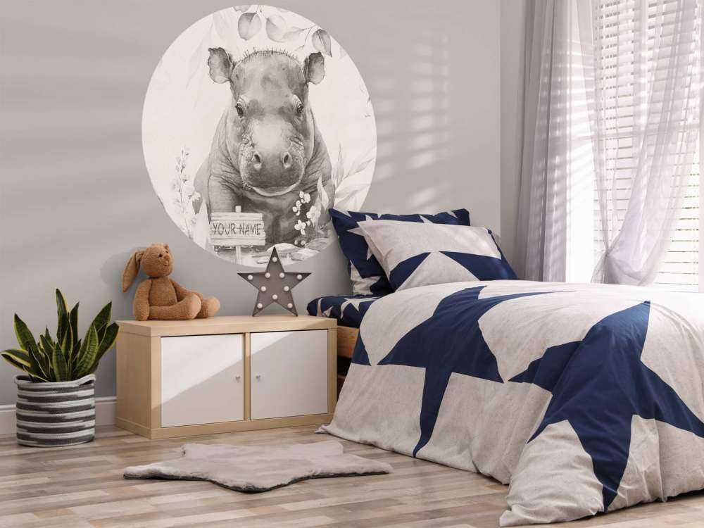 Baby Nilpferd im Dschungel beige