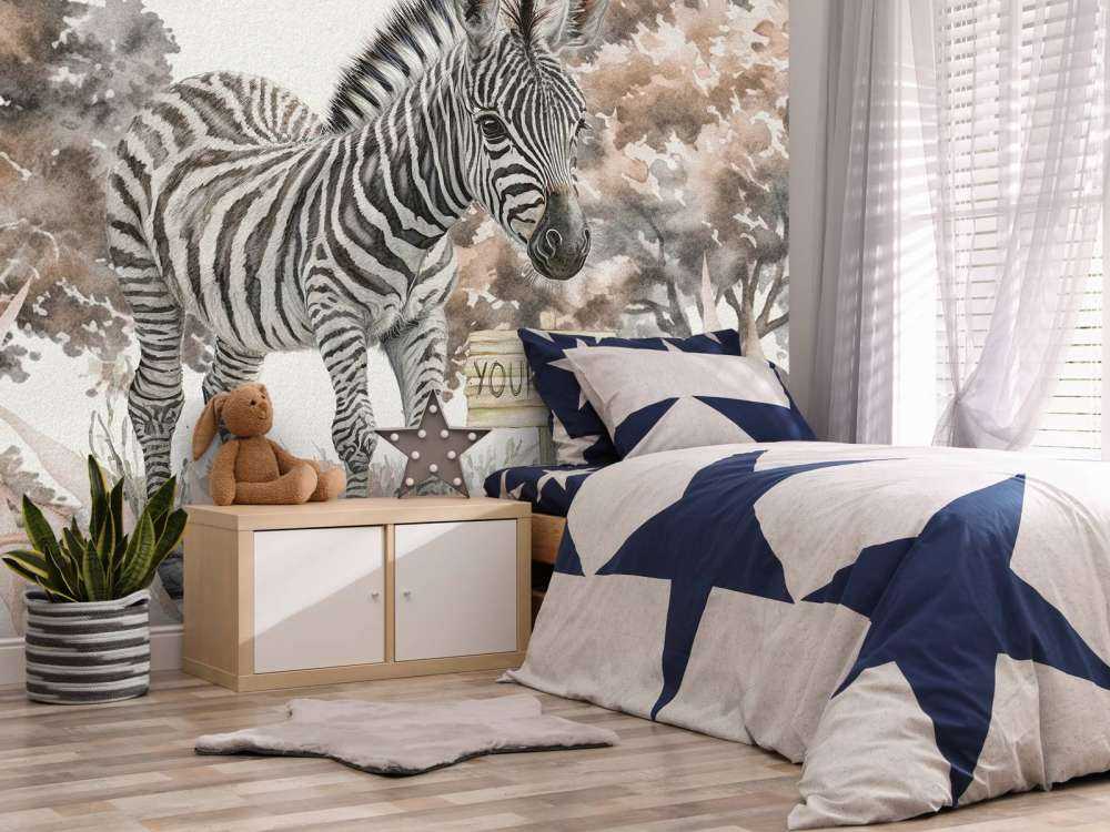 Junges Zebra in der Natur taupe