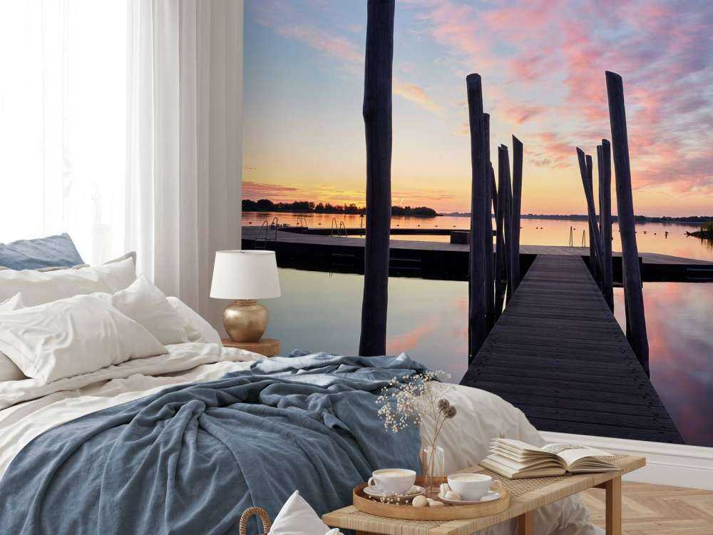 Sonnenaufgang am Schwimmsteg