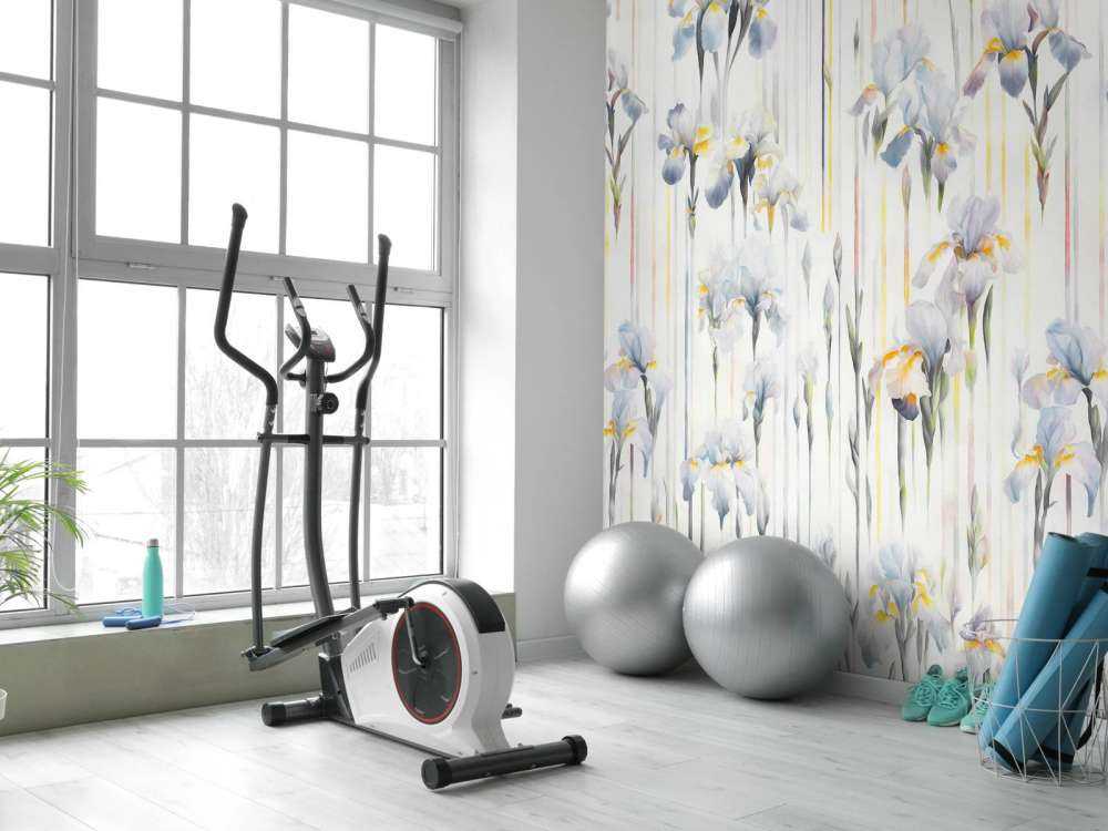 Iris und Streifen nahtlos blau