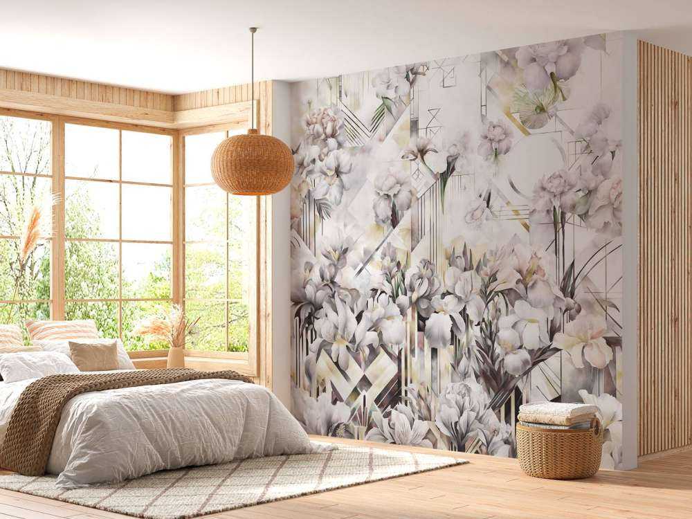 Riesige Aquarell-Iris Beige