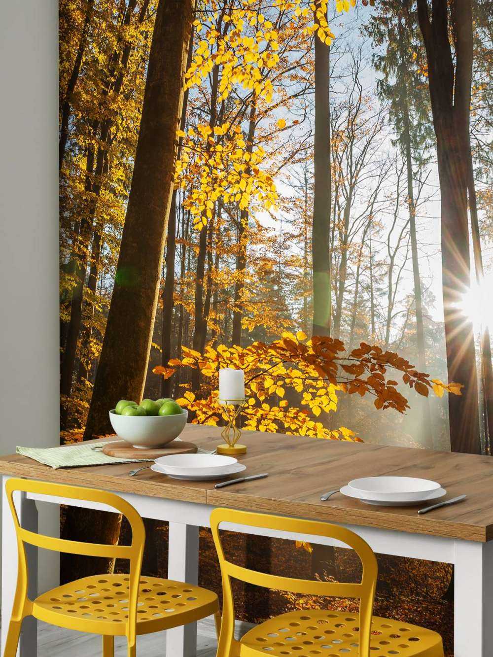Tapete mit einem herbstlichen Wald
