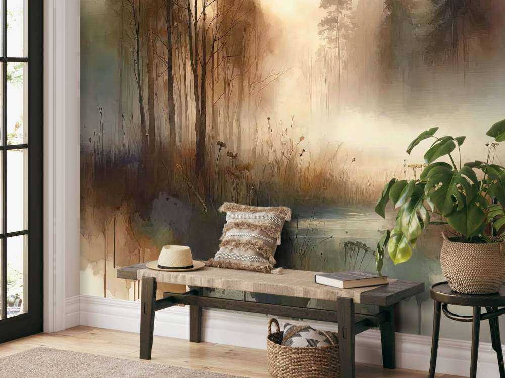 Nebeliger Waldflucht