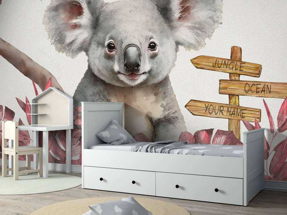 Baby-Koala im Dschungel rosa