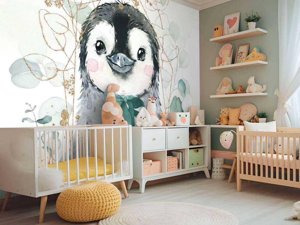 Kleiner Pinguin und grüne Schleife