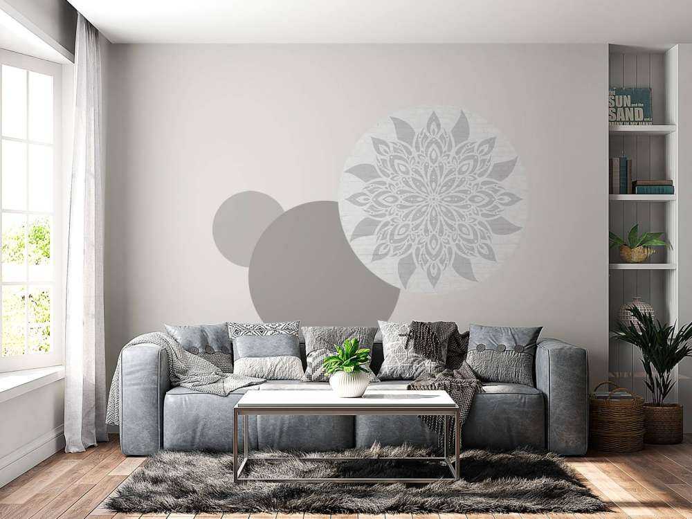 Weiches Grau Mandala Blume