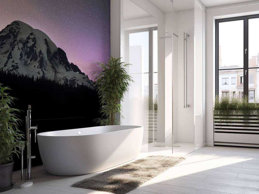 Mount Rainier mit Nordlicht