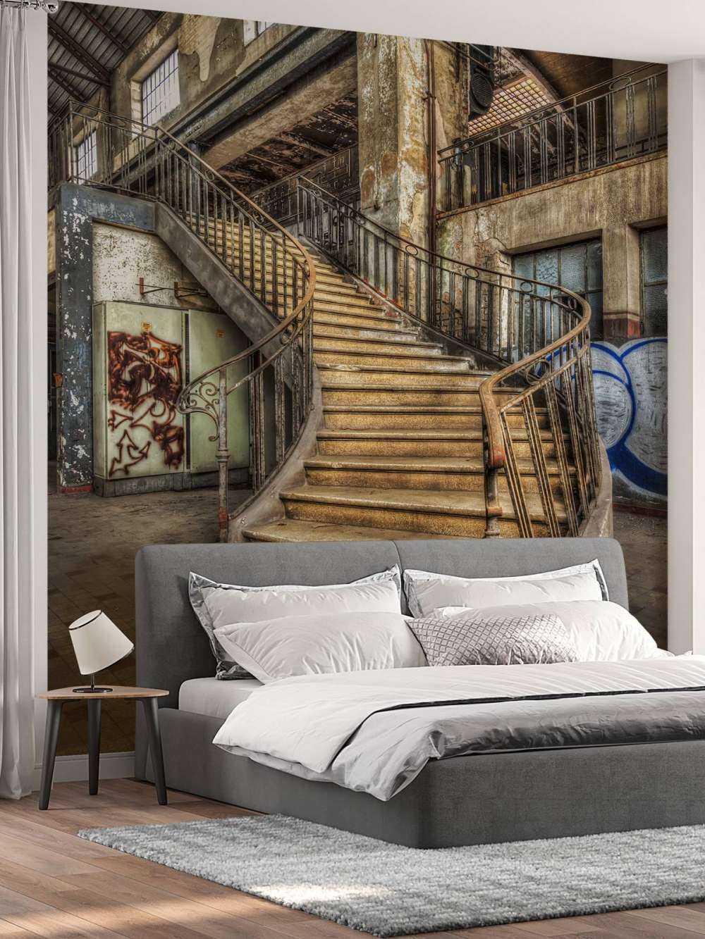 Eine verfallene treppe