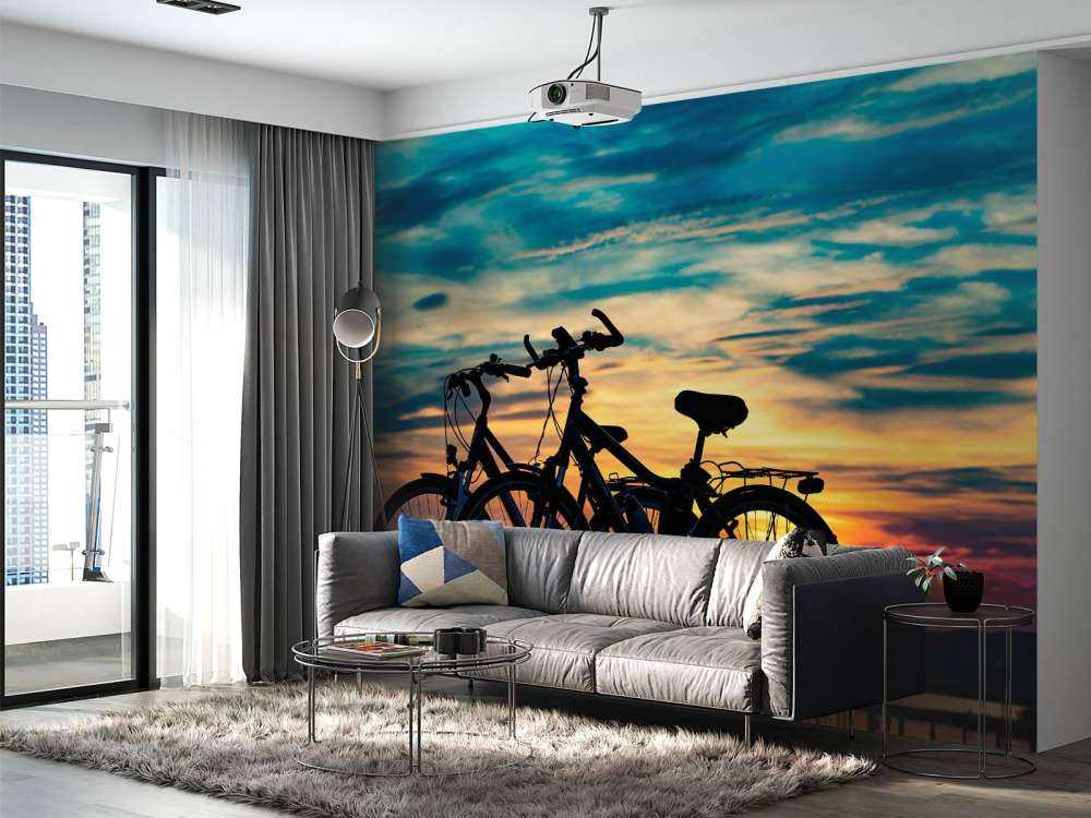 Radfahren bei Sonnenuntergang