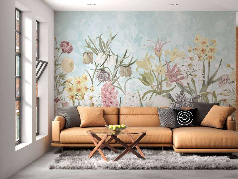 Frühjahrsblumen - Nebeliges Aqua