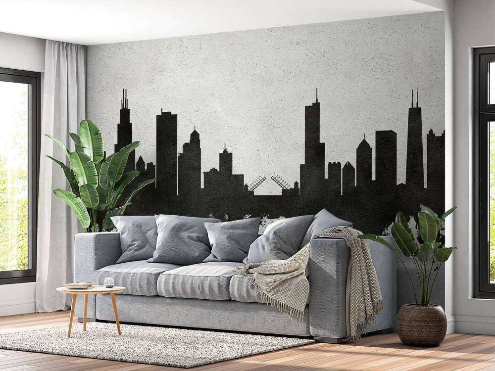 Aquarell-Skyline, Chicago