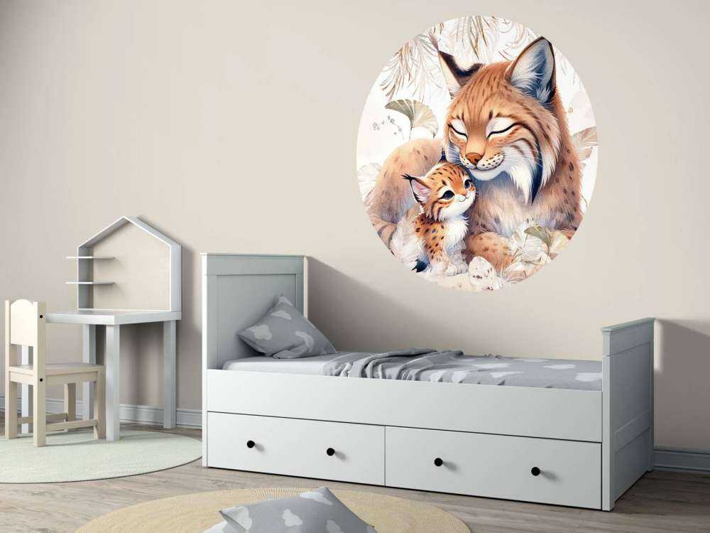 Liebende Luchs mit Jungem