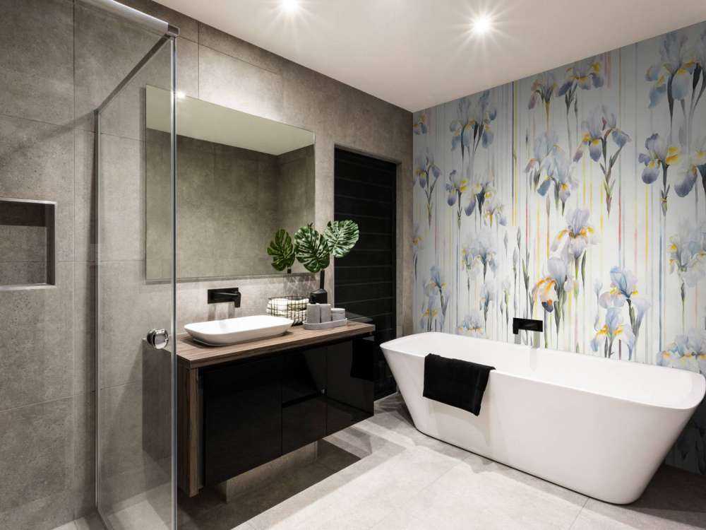 Iris und Streifen nahtlos blau