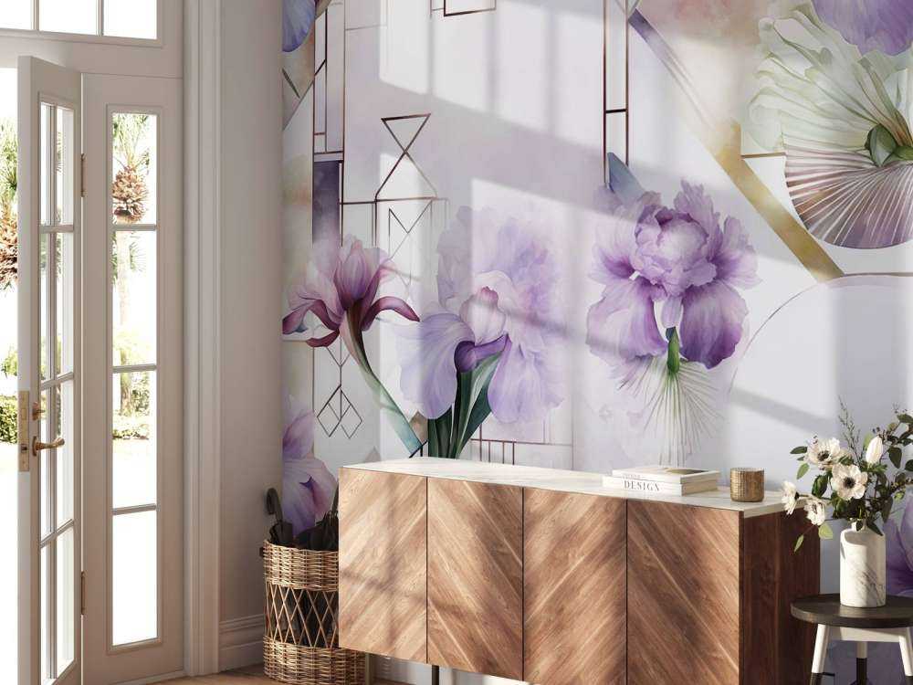 Aquarellgeometrie Lila