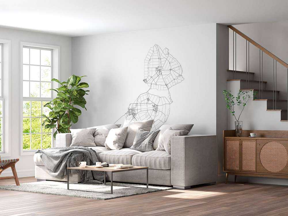 Karte von Flevoland, weiß