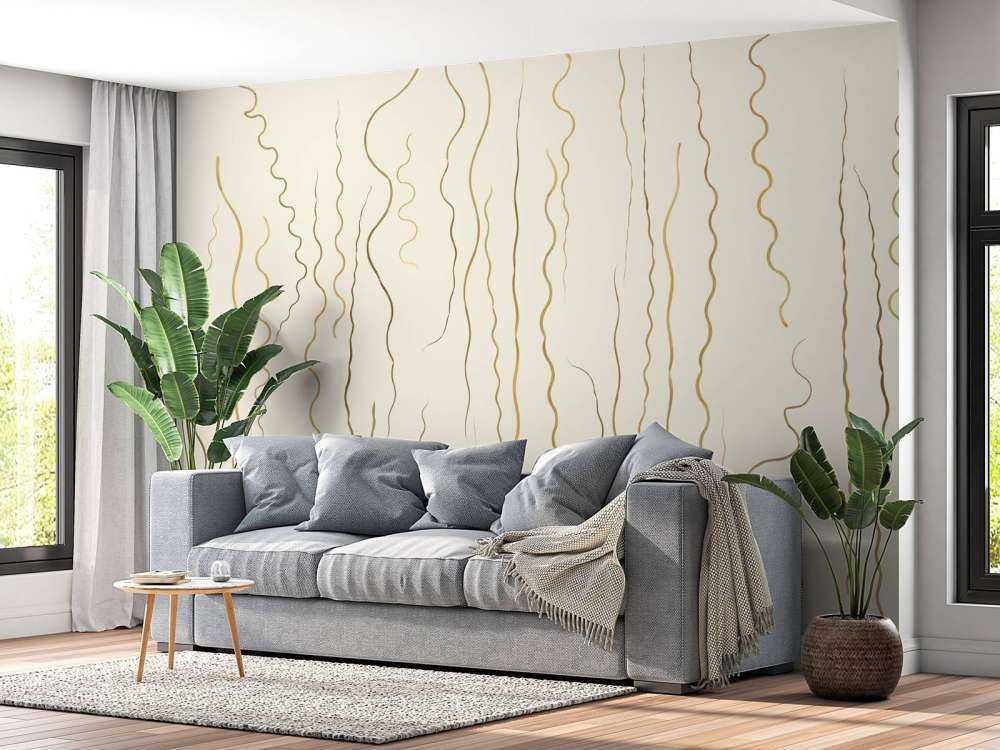 Organische Linien Gras beige