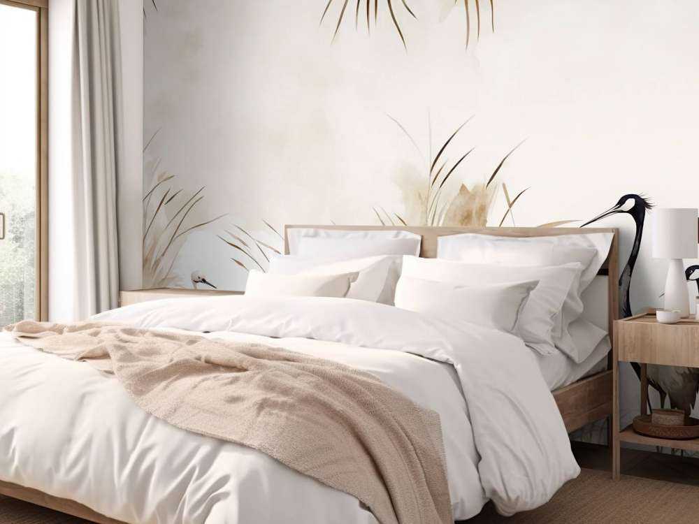 Kräne im Feld Taupe