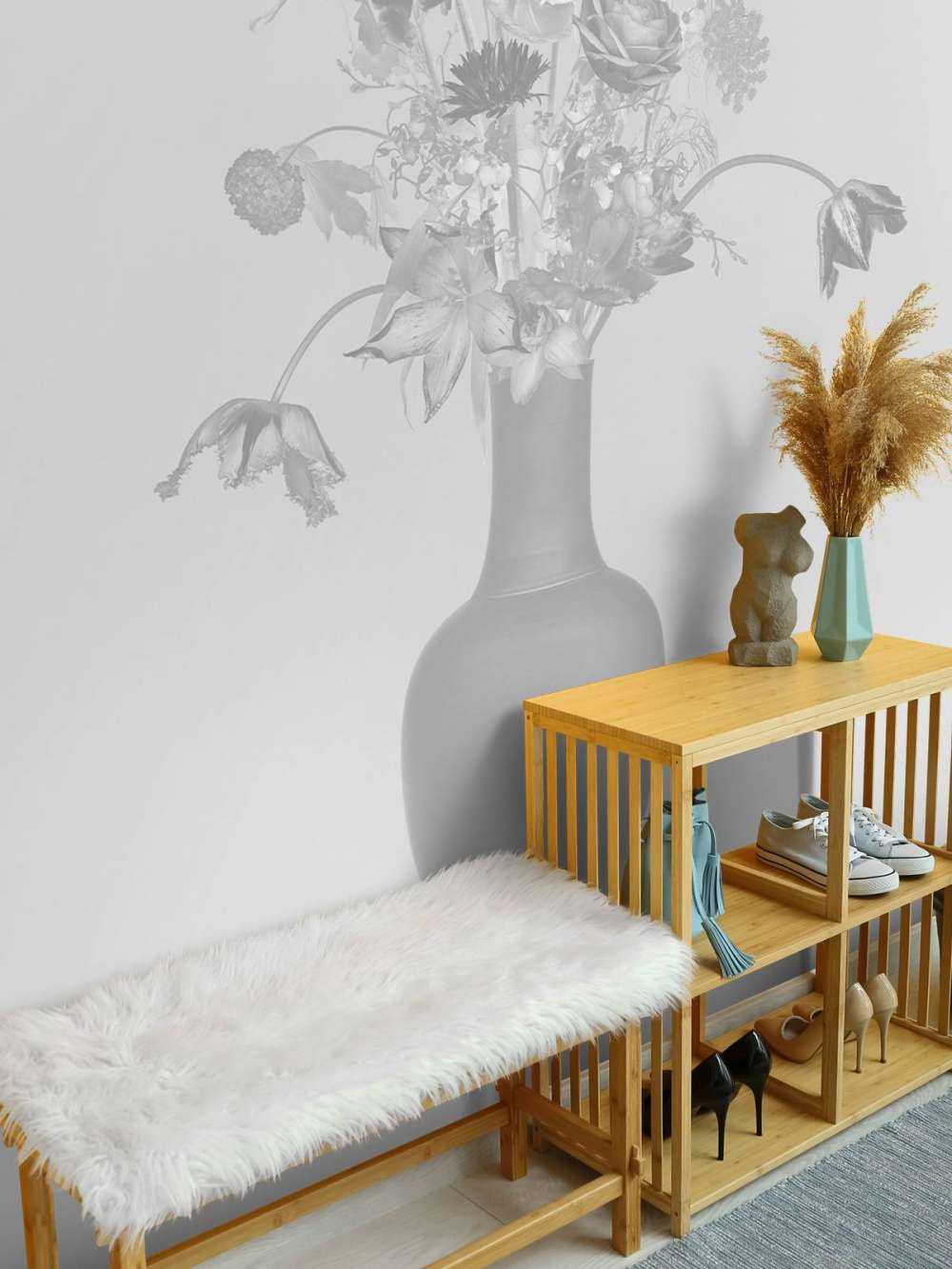 Königliche Blumen Bouquet schwarz und weiß