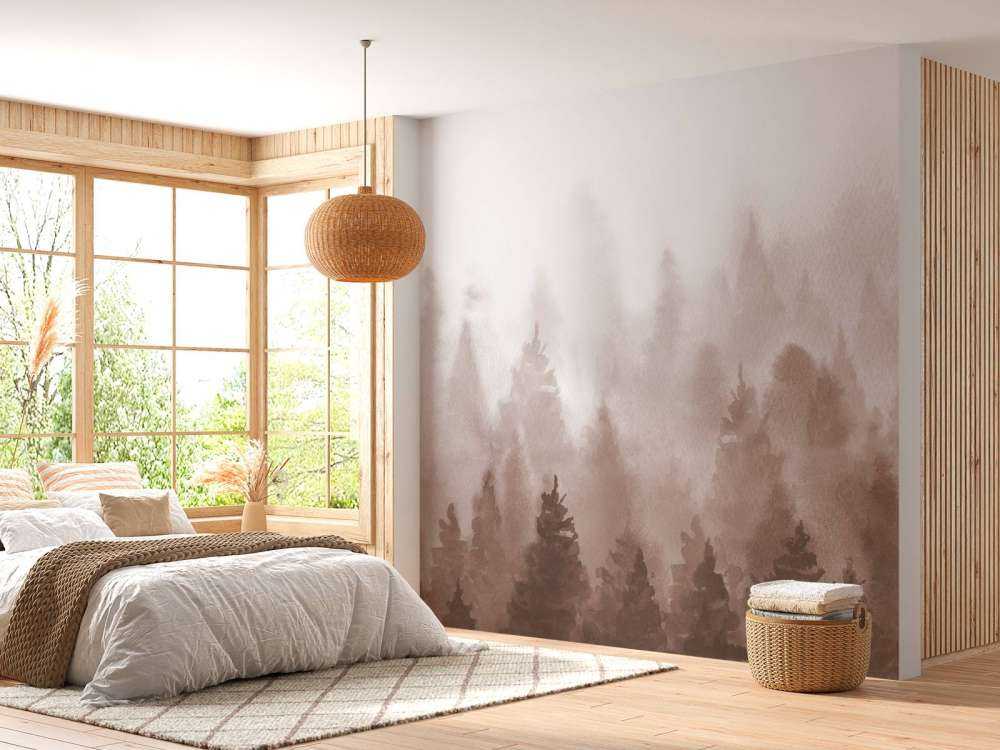 Wald mit Aquarellfarbe gemacht