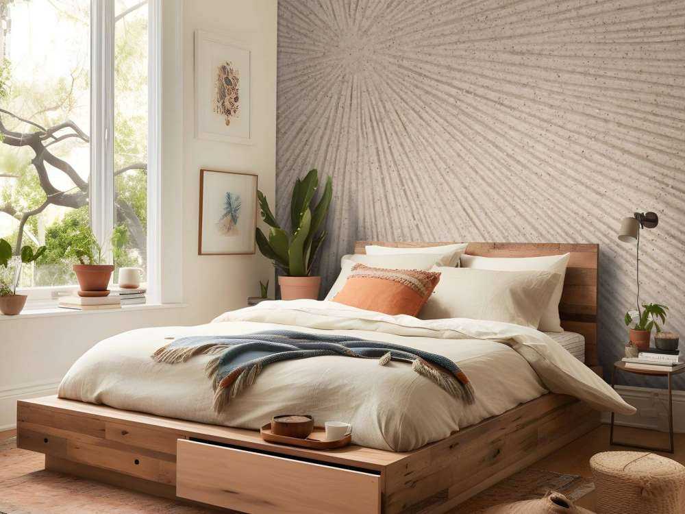 Struktur mit Linien Sonne in Beige
