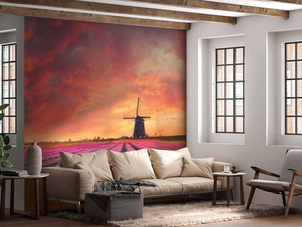 Tulpen mit Mühle