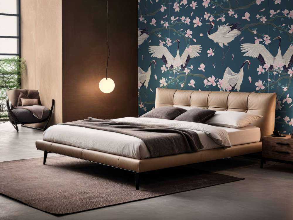 Kraniche mit Magnolien