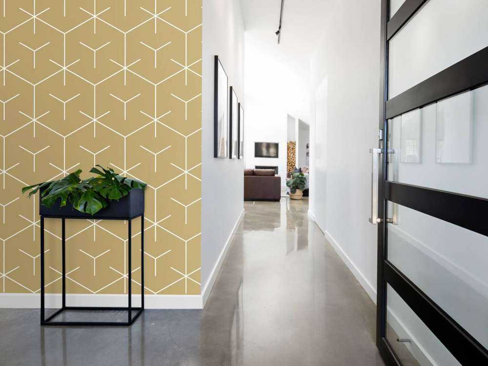 Geometrische Sechsecke, gold