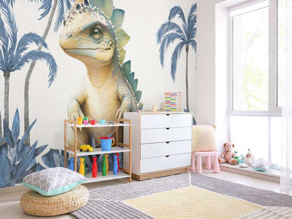 Baby-Stegosaurus im blauen Dschungel