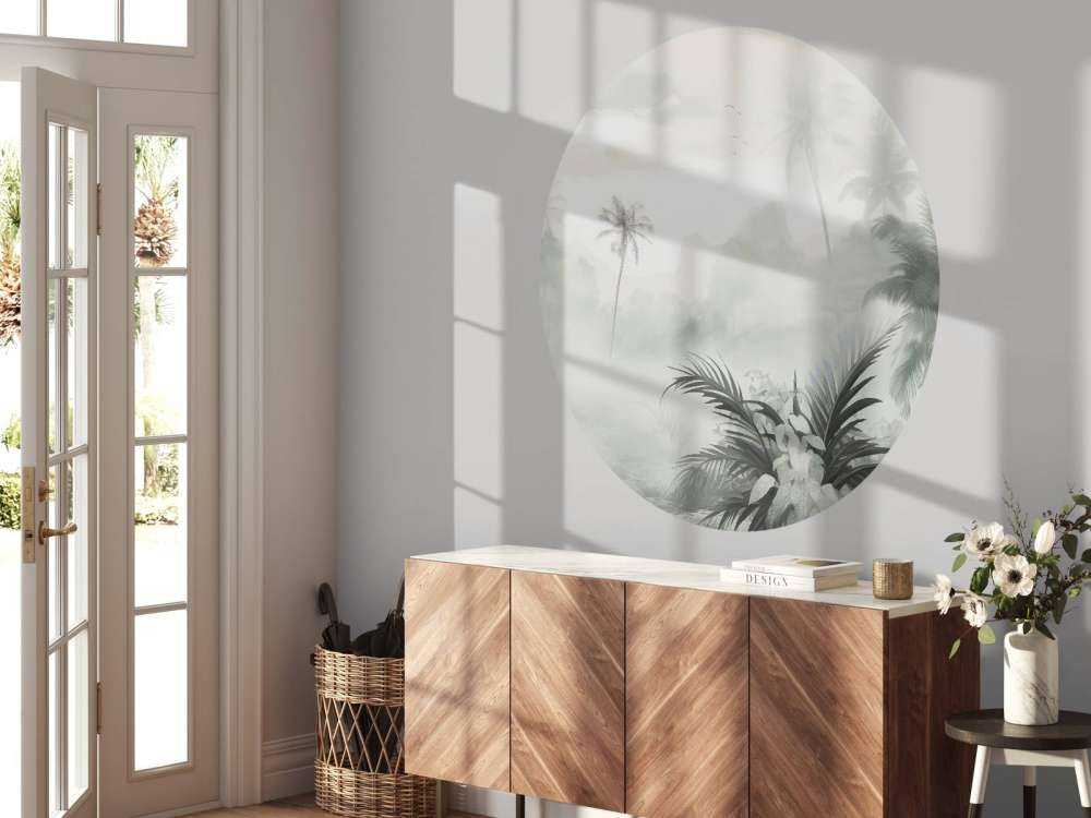 Nebelige Palmenhorizont