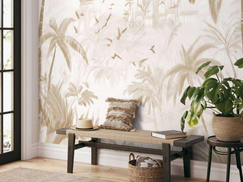 Orientalischer Garten bei Tagesanbruch, taupe