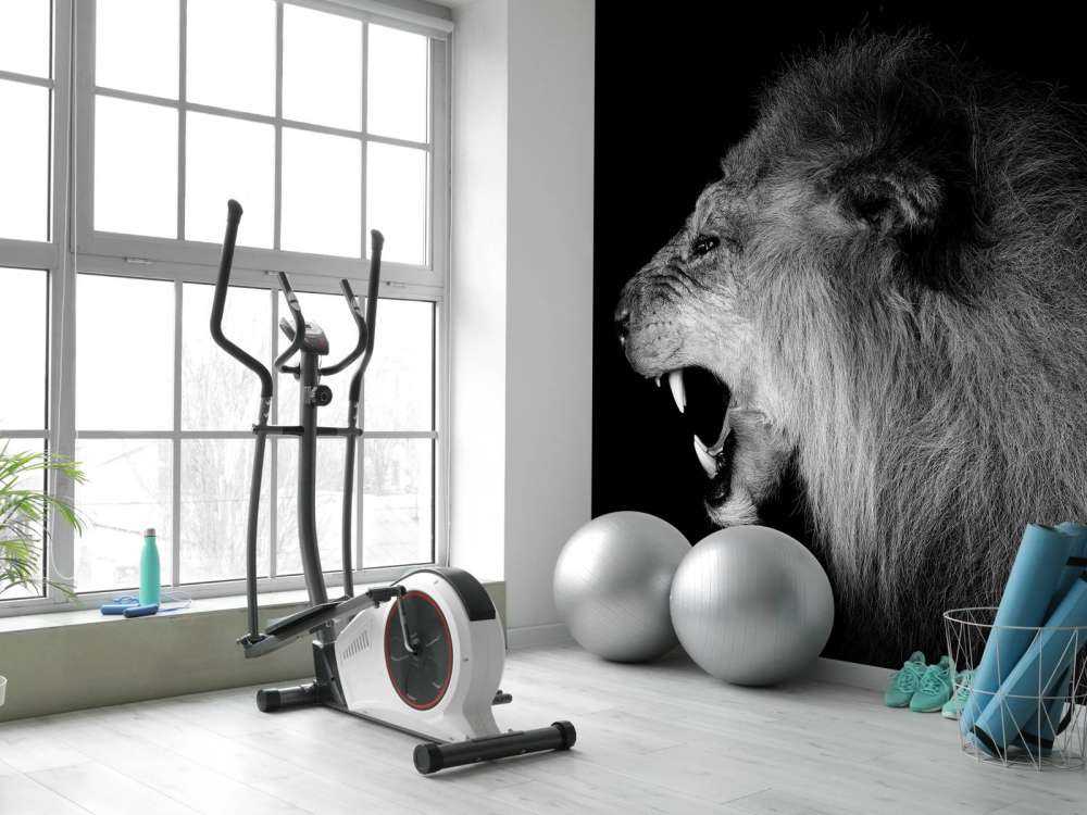 Brüllender Löwe schwarz