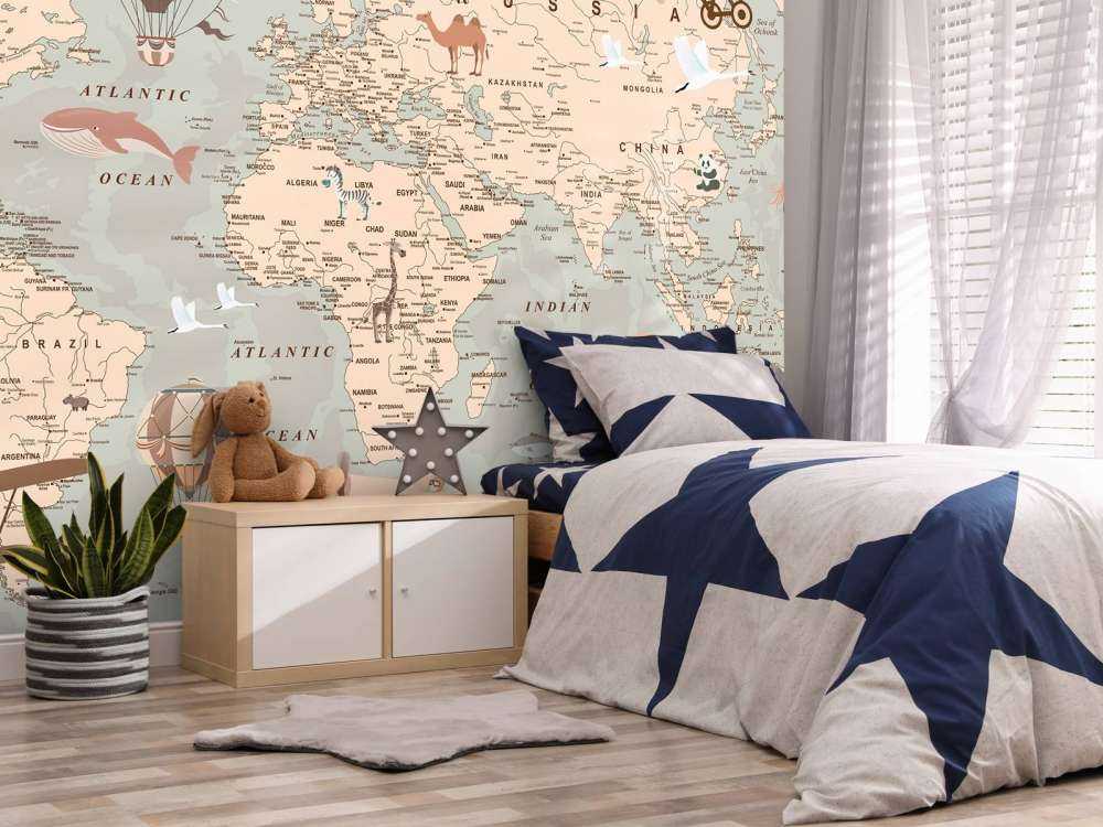 Beige Weltkarte