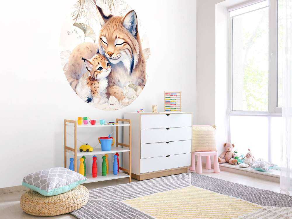 Liebende Luchs mit Jungem