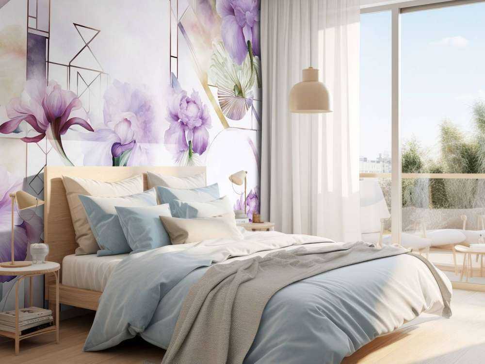 Aquarellgeometrie Lila