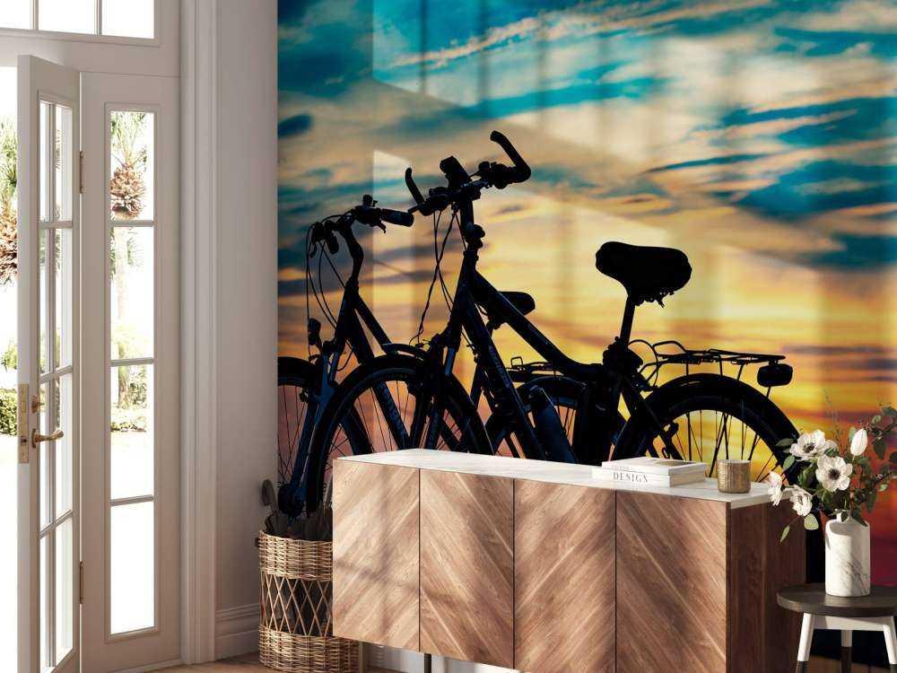 Radfahren bei Sonnenuntergang