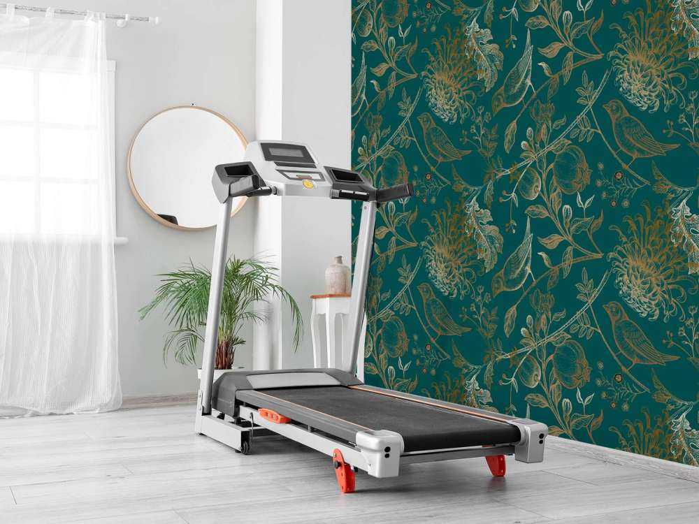 Chrysantheme und Vogelmuster