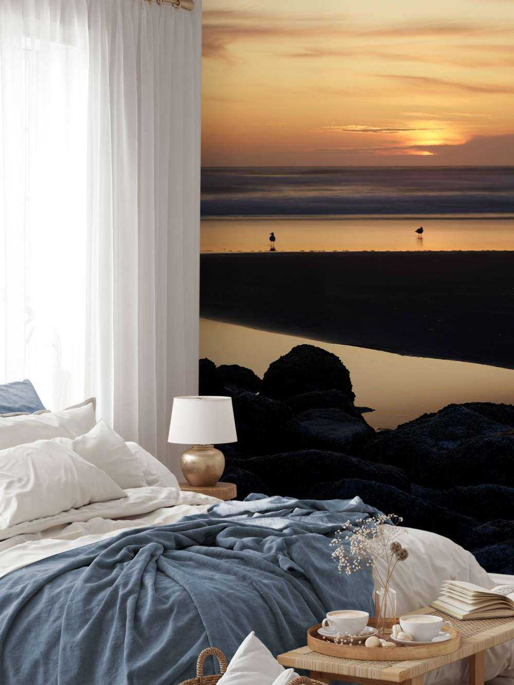 Vögel bei Sonnenuntergang