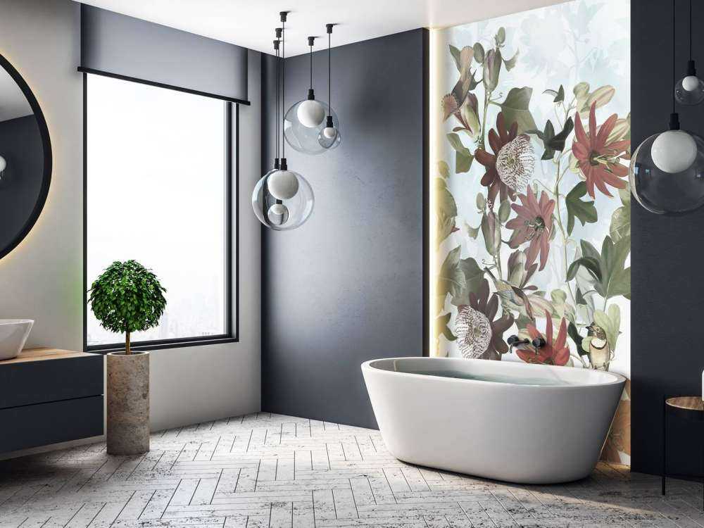 Sieben Vögel im verzauberten Laub - Sanftes Blau