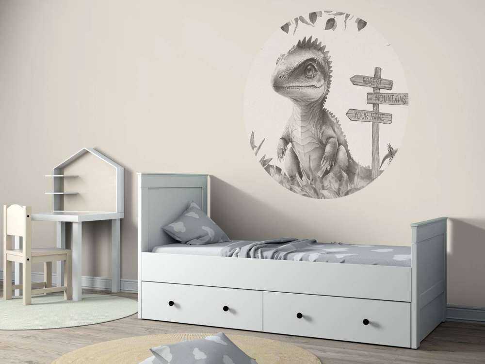 Baby-Spinosaurus im beigefarbenen Dschungel