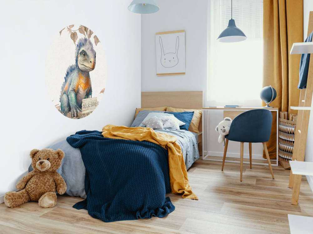 Baby-Ankylosaurus im taupefarbenen Dschungel