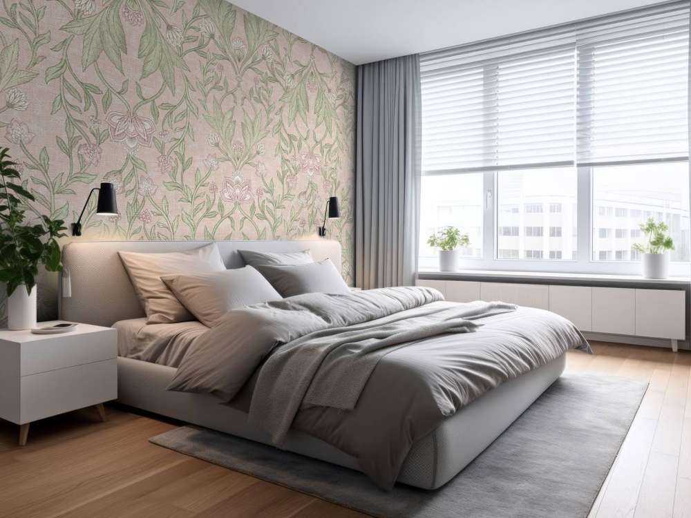 Morris Blumendamast - pastellrosa