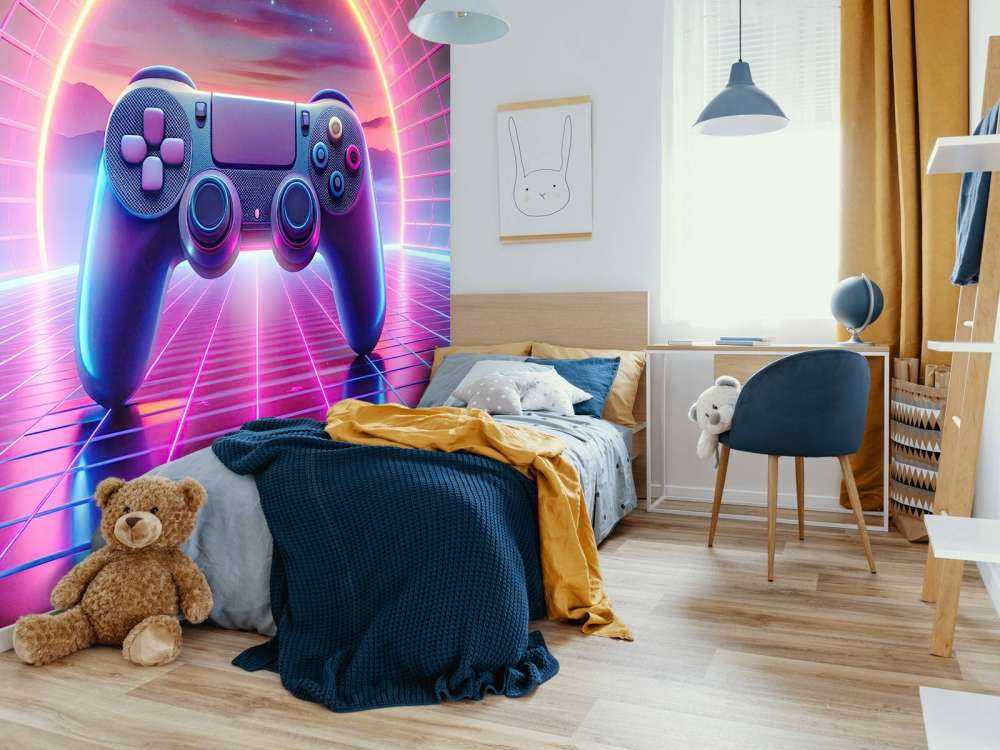 Retro-Neon-Spielwelt