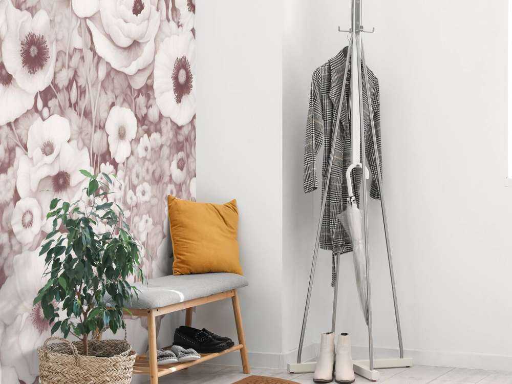 Mohnmärchen Monochrom Bordeaux