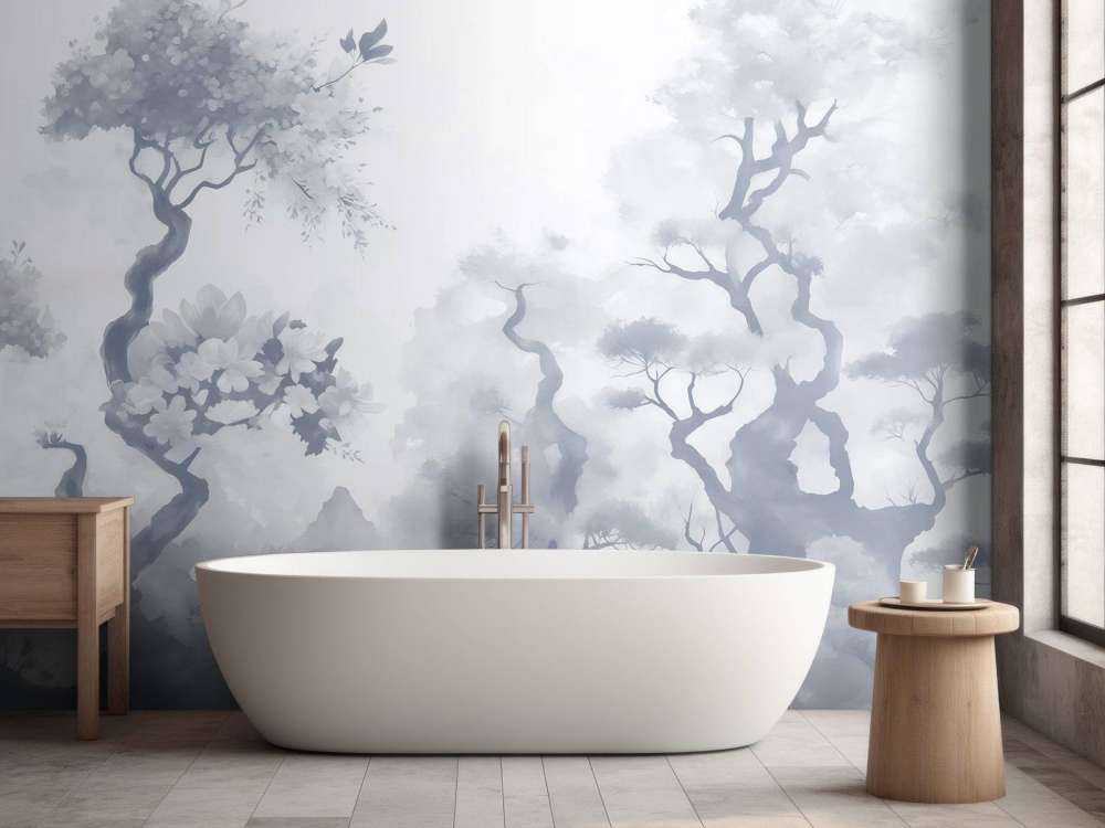 Blühende Bäume Braun