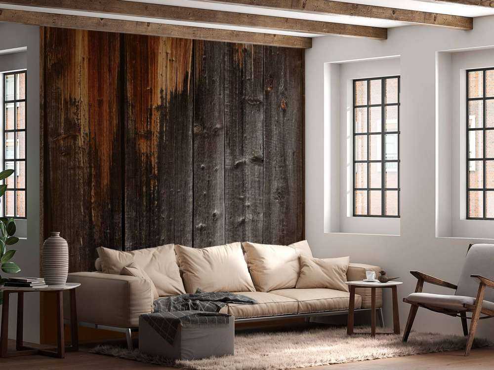 Schwarz gebranntes Holz