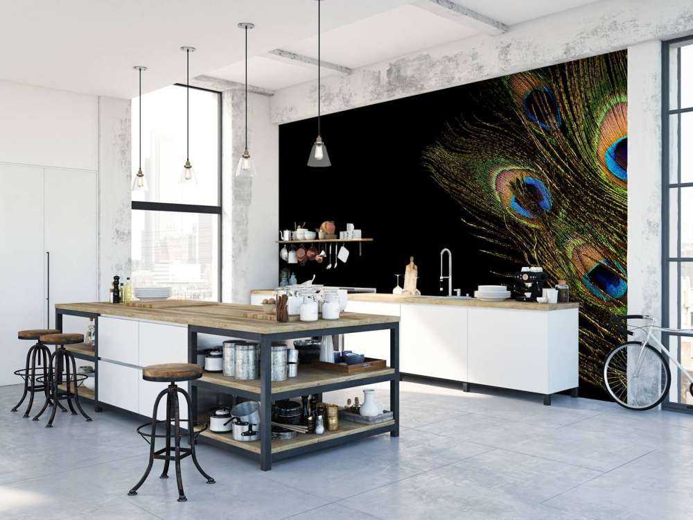 Bunte Pfauenfeder