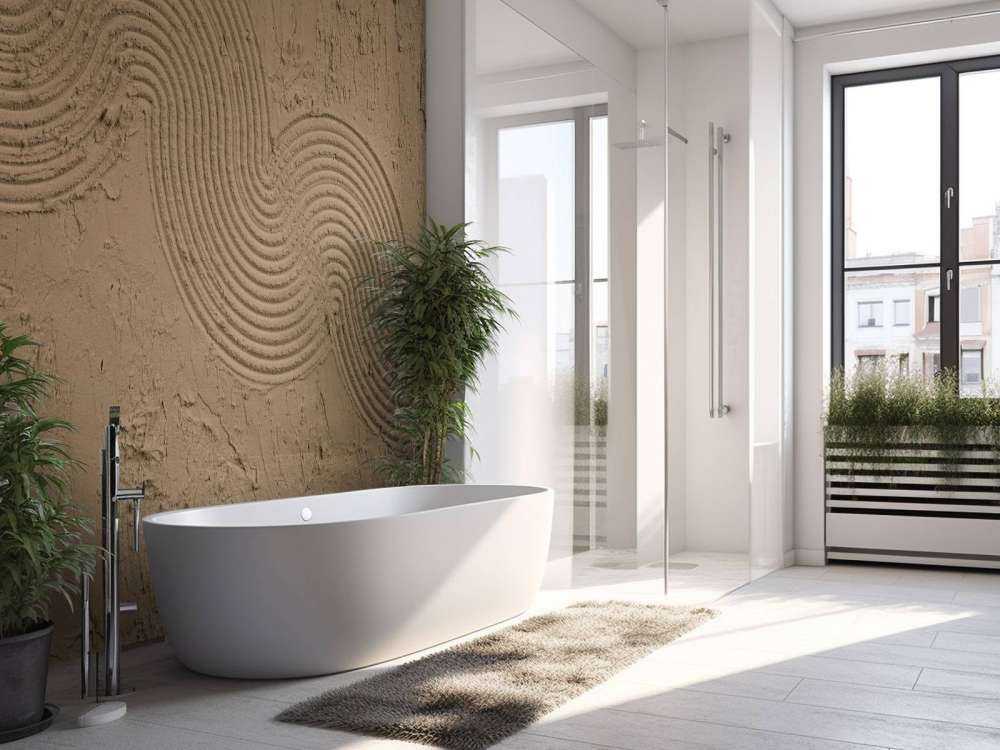 Texturierter Zen-Garten in Braun