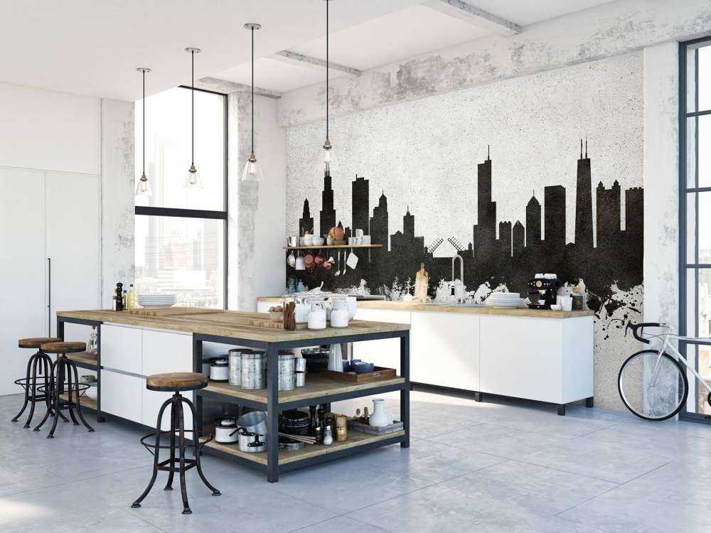 Aquarell-Skyline, Chicago