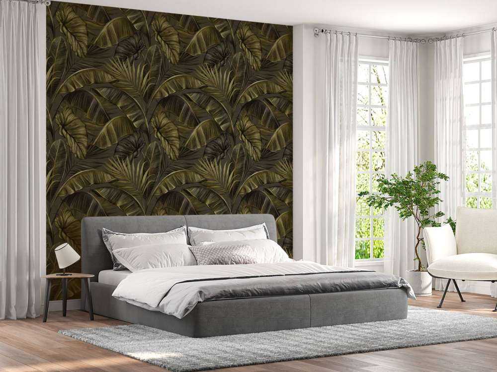 Dunkle Bananenblätter